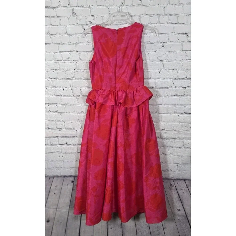 Kate Spade Women's Size 8 Classic Rose Peplum Midi Dress NWT